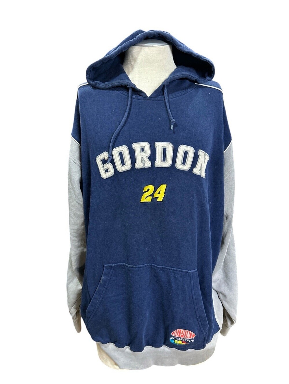 Chase Authentics Mens Nascar Gordon 24 Hoodie Sweatshirt 2X Blue & Gray Pullover
